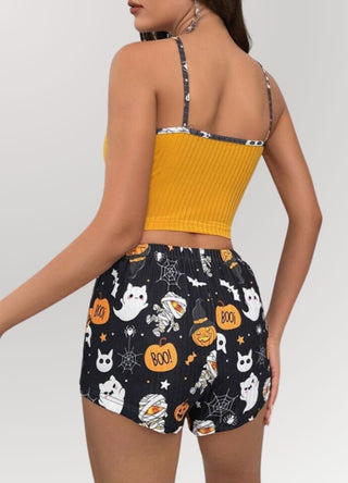 Spooky Slumbers Crop Cami and Shorts Pajama Set