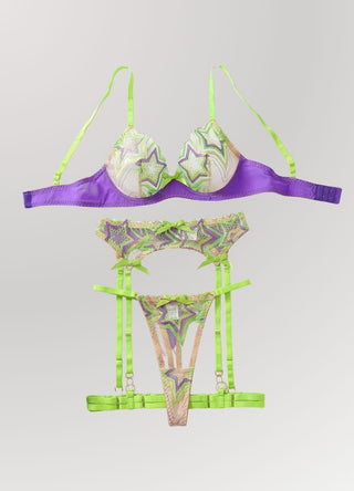 Neon Nebula Lingerie Set