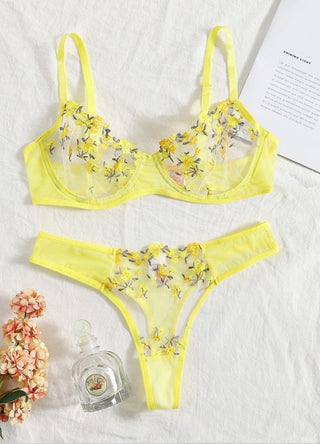 Carnation Caress Lingerie Set